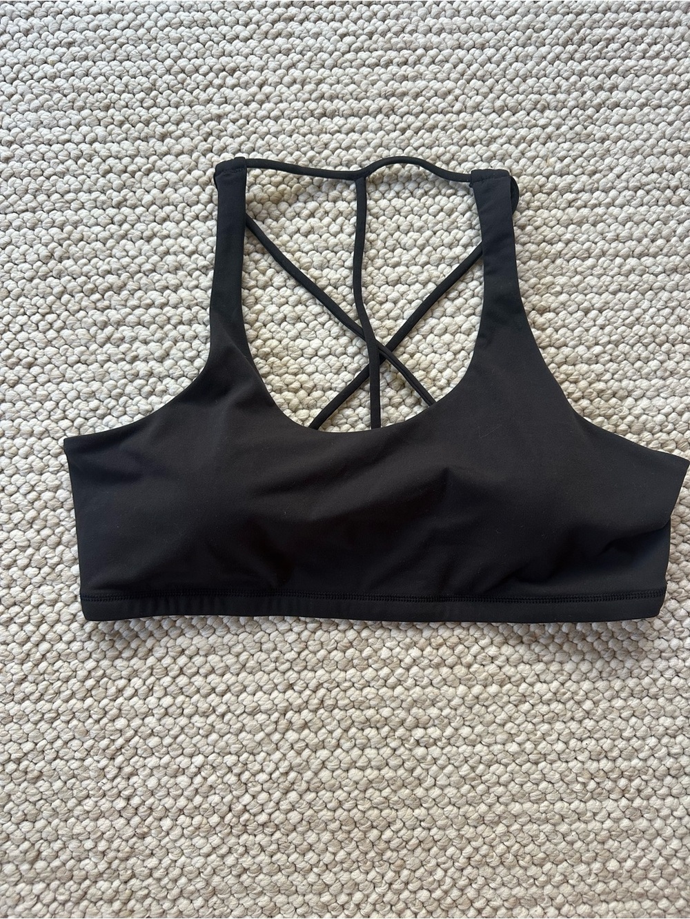 Vuori Black Strappy Back Sports Bra Axis 594